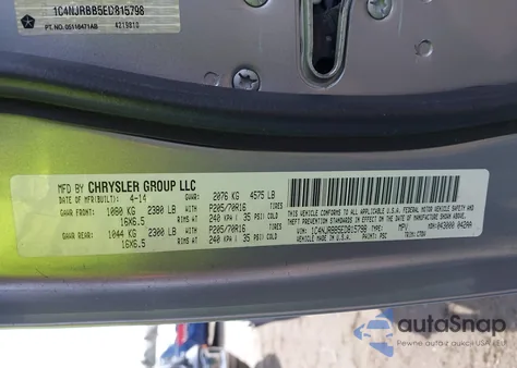 2014 Jeep Patriot Sport z USA, uszkodzony, nr VIN 1C4NJRBB5ED815798